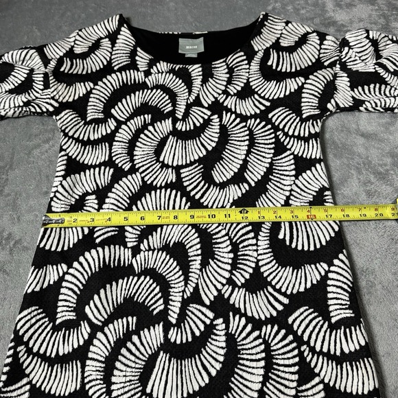 Anthropologie‎ Maeve Windfall Tunic Shift Dress Textured Black White Size Small - Picture 11 of 12